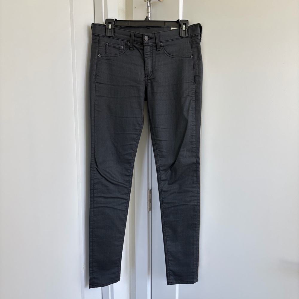 rag & bone Women’s Black Wax Coated Pants